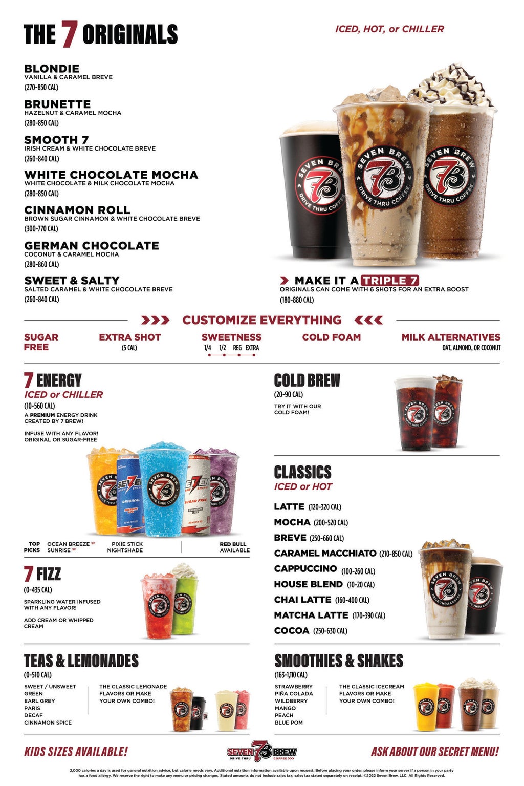 7 Brew Menu with Prices – Full Coffee & Drink List